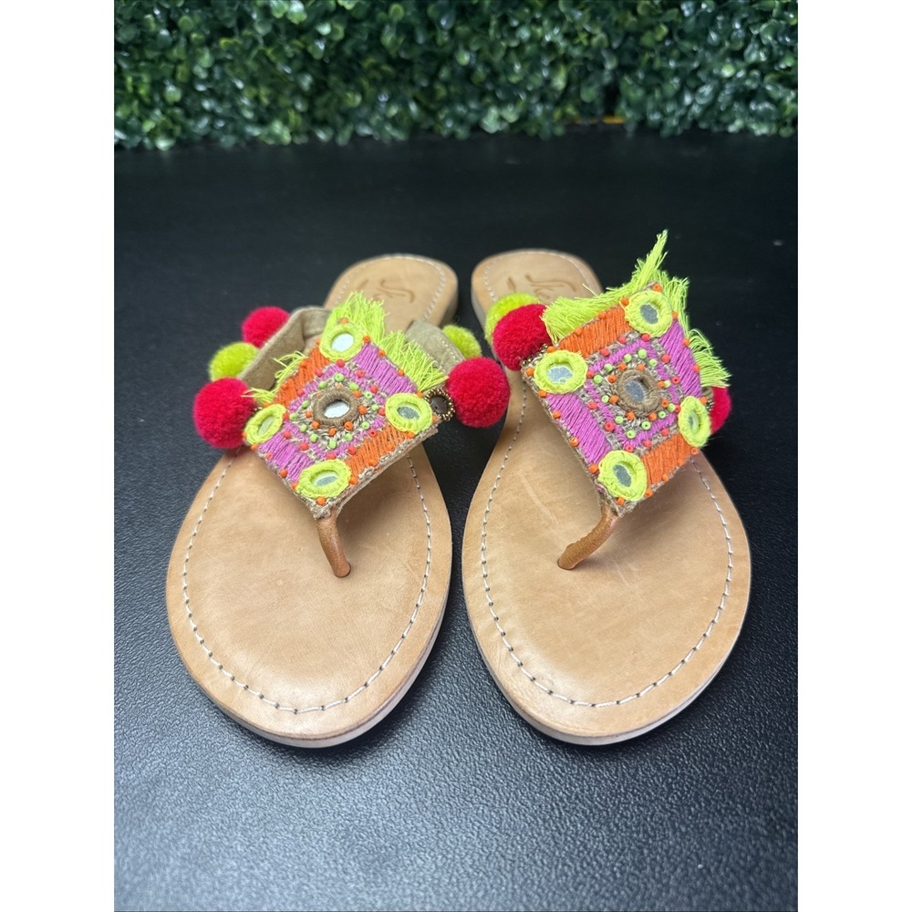 Skemo Sandals Womens Size 8 Flats Leather